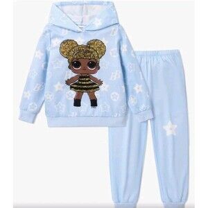 L.O.L. Surprise! Girl's Blue Long Sleeve Stars Hoodie Sweatshirt & Sweats 5/6